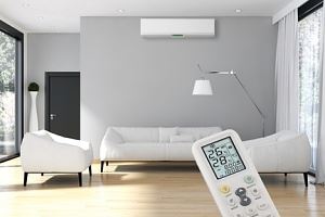 living room with AC