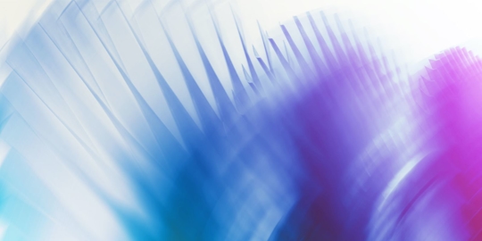 Abstract image of pointed, light-blue and purple shapes
