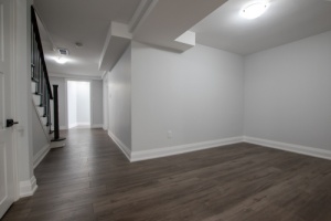 finished basement with baseboard heaters