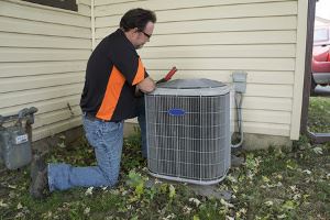 technician with the HVAC system