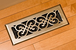 a floor vent as part of a hydronic radiant floor heating system