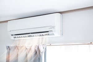 central air conditioner cooling a room