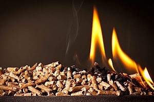 wood pellets that are being burned in a pellet stove that was installed by an HVAC contractor in Gaithersburg, MD