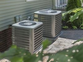 Air conditioning unit waiting to be repaired for summer